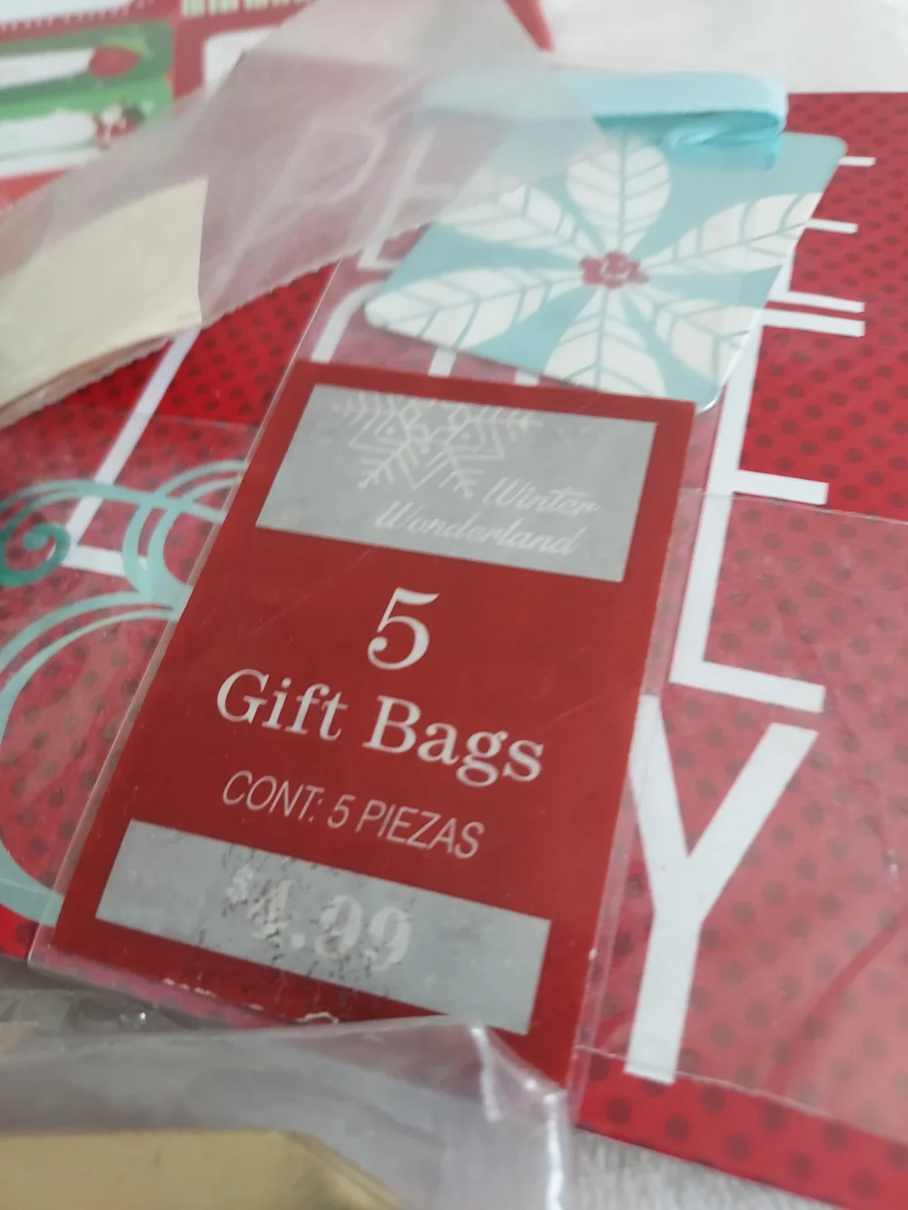 Bundle of Various Holiday Gift Tags Mini Bags & Bows Christmas Wrapping Decor